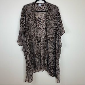 Time And Tru One Size Sheer Animal Print Women’s Swim Cover Up